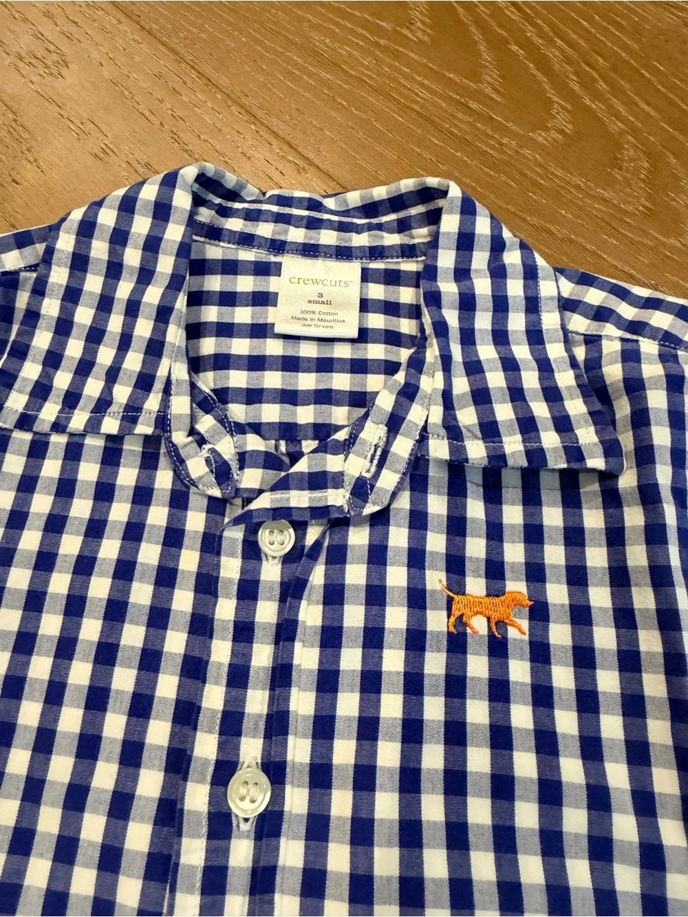 CrewCuts Toddler Boy Blue White Plaid Long-Sleeve Button-Up Size 3T